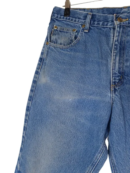 Men's Y2K Carhartt Relaxed Fit Denim Jeans In Blue Size W36 L30 - Picture 4 of 6